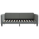 vidaXL Pat de zi cu extensie și sertare, gri închis, 80x200 cm textil
