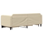 vidaXL Pat de zi cu extensie și sertare, crem, 80x200 cm, textil
