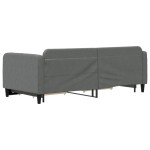 vidaXL Pat de zi cu extensie și sertare, gri închis, 90x200 cm textil