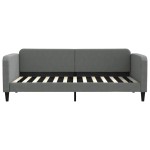 vidaXL Pat de zi cu extensie și sertare, gri închis, 90x200 cm textil