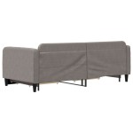 vidaXL Pat de zi cu extensie și sertare, gri taupe, 90x200 cm, textil