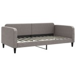 vidaXL Pat de zi cu extensie și sertare, gri taupe, 100x200 cm, textil