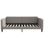 vidaXL Pat de zi cu extensie și sertare, gri taupe, 100x200 cm, textil