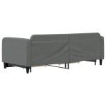 vidaXL Pat de zi cu extensie și sertare, gri închis, 90x190cm, textil