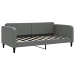 vidaXL Pat de zi cu extensie și sertare, gri închis, 90x190cm, textil