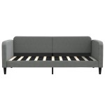 vidaXL Pat de zi cu extensie și sertare, gri închis, 90x190cm, textil