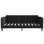vidaXL Pat de zi cu extensie și sertare, negru, 90x190cm, textil vidaXL Pat de zi cu extensie și sertare, negru, 90x190cm, textil