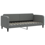 vidaXL Pat de zi cu extensie și sertare, gri închis, 80x200 cm textil