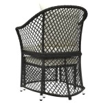 vidaXL Set șezlonguri de grădină, 2 piese, cu perne, negru, poliratan