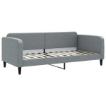 vidaXL Pat de zi cu extensie și sertare, gri deschis, 90x200 cm textil