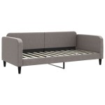 vidaXL Pat de zi cu extensie și sertare, gri taupe, 90x200 cm, textil
