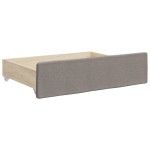 vidaXL Pat de zi cu extensie și sertare, gri taupe, 100x200 cm, textil