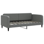 vidaXL Pat de zi cu extensie și sertare, gri închis, 90x190cm, textil