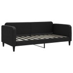 vidaXL Pat de zi cu extensie și sertare, negru, 90x190cm, textil vidaXL Pat de zi cu extensie și sertare, negru, 90x190cm, textil