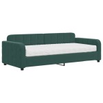 vidaXL Pat de zi cu saltea, verde închis, 90x200 cm, catifea