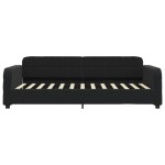 vidaXL Pat de zi cu saltea, negru, 90x200 cm, catifea