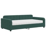 vidaXL Pat de zi cu saltea, verde închis, 100x200 cm, catifea