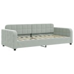 vidaXL Pat de zi cu saltea, gri deschis, 90x190 cm, catifea vidaXL Pat de zi cu saltea, gri deschis, 90x190 cm, catifea