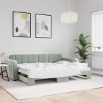 vidaXL Pat de zi cu extensie, gri deschis, 80x200 cm, catifea vidaXL Pat de zi cu extensie, gri deschis, 80x200 cm, catifea