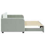 vidaXL Pat de zi cu extensie, gri deschis, 80x200 cm, catifea vidaXL Pat de zi cu extensie, gri deschis, 80x200 cm, catifea