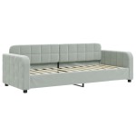 vidaXL Pat de zi cu extensie, gri deschis, 80x200 cm, catifea vidaXL Pat de zi cu extensie, gri deschis, 80x200 cm, catifea