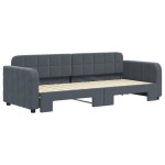 vidaXL Pat de zi cu extensie, gri închis, 80x200 cm, catifea