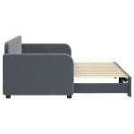 vidaXL Pat de zi cu extensie, gri închis, 80x200 cm, catifea