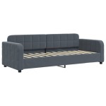 vidaXL Pat de zi cu extensie, gri închis, 80x200 cm, catifea