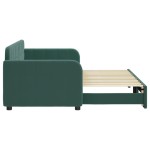 vidaXL Pat de zi cu extensie, verde închis, 80x200 cm, catifea