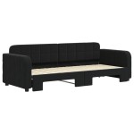 vidaXL Pat de zi cu extensie, negru, 80x200 cm, catifea vidaXL Pat de zi cu extensie, negru, 80x200 cm, catifea