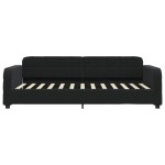 vidaXL Pat de zi cu extensie, negru, 80x200 cm, catifea vidaXL Pat de zi cu extensie, negru, 80x200 cm, catifea