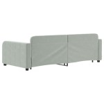 vidaXL Pat de zi cu extensie, gri deschis, 90x200 cm, catifea vidaXL Pat de zi cu extensie, gri deschis, 90x200 cm, catifea