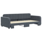 vidaXL Pat de zi cu extensie, gri închis, 90x200 cm, catifea vidaXL Pat de zi cu extensie, gri închis, 90x200 cm, catifea