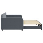 vidaXL Pat de zi cu extensie, gri închis, 90x200 cm, catifea vidaXL Pat de zi cu extensie, gri închis, 90x200 cm, catifea