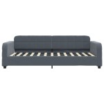 vidaXL Pat de zi cu extensie, gri închis, 90x200 cm, catifea vidaXL Pat de zi cu extensie, gri închis, 90x200 cm, catifea