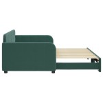 vidaXL Pat de zi cu extensie, verde închis, 90x200 cm, catifea