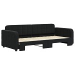 vidaXL Pat de zi cu extensie, negru, 90x200 cm, catifea vidaXL Pat de zi cu extensie, negru, 90x200 cm, catifea