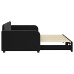 vidaXL Pat de zi cu extensie, negru, 90x200 cm, catifea vidaXL Pat de zi cu extensie, negru, 90x200 cm, catifea