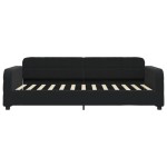 vidaXL Pat de zi cu extensie, negru, 90x200 cm, catifea vidaXL Pat de zi cu extensie, negru, 90x200 cm, catifea