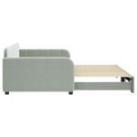 vidaXL Pat de zi cu extensie, gri deschis, 100x200 cm, catifea vidaXL Pat de zi cu extensie, gri deschis, 100x200 cm, catifea