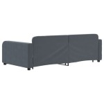 vidaXL Pat de zi cu extensie, gri închis, 100x200 cm, catifea