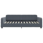 vidaXL Pat de zi cu extensie, gri închis, 100x200 cm, catifea