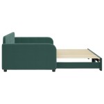 vidaXL Pat de zi cu extensie, verde închis, 100x200 cm, catifea