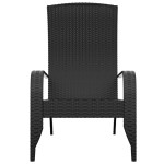 vidaXL Scaun Adirondack de grădină, negru, poliratan vidaXL Scaun Adirondack de grădină, negru, poliratan
