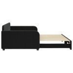 vidaXL Pat de zi cu extensie, negru, 100x200 cm, catifea
