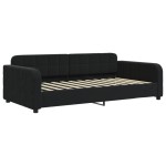 vidaXL Pat de zi cu extensie, negru, 100x200 cm, catifea