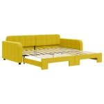 vidaXL Pat de zi cu extensie, galben, 100x200 cm, catifea