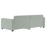 vidaXL Pat de zi cu extensie, gri deschis, 90x190 cm, catifea