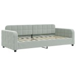 vidaXL Pat de zi cu extensie, gri deschis, 90x190 cm, catifea