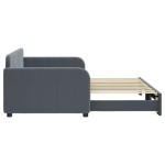 vidaXL Pat de zi cu extensie, gri închis, 90x190 cm, catifea vidaXL Pat de zi cu extensie, gri închis, 90x190 cm, catifea